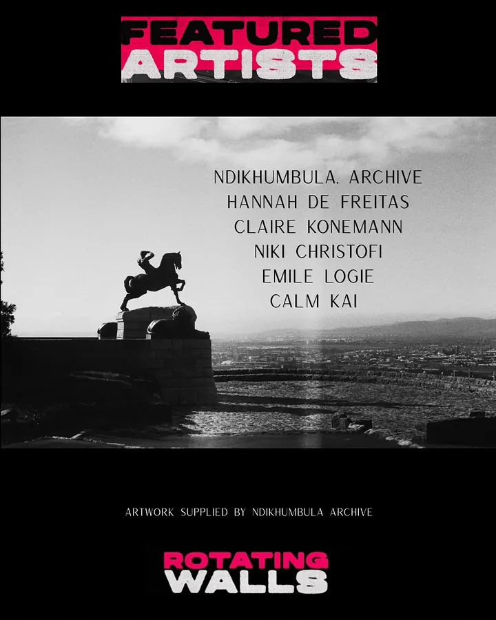 Rotating Walls poster listing the featured artists