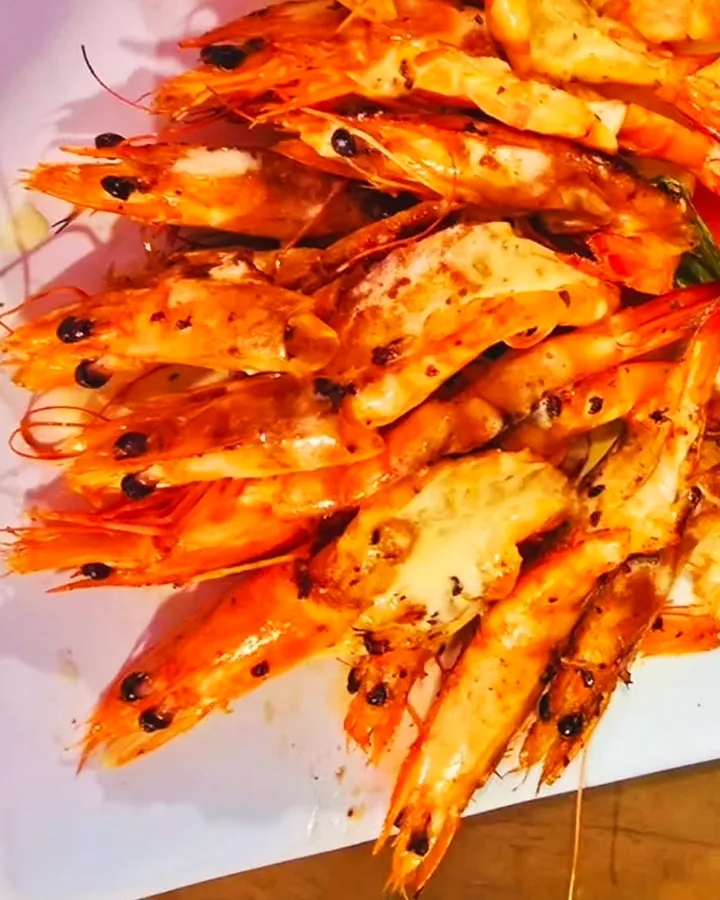 Grilled prawns