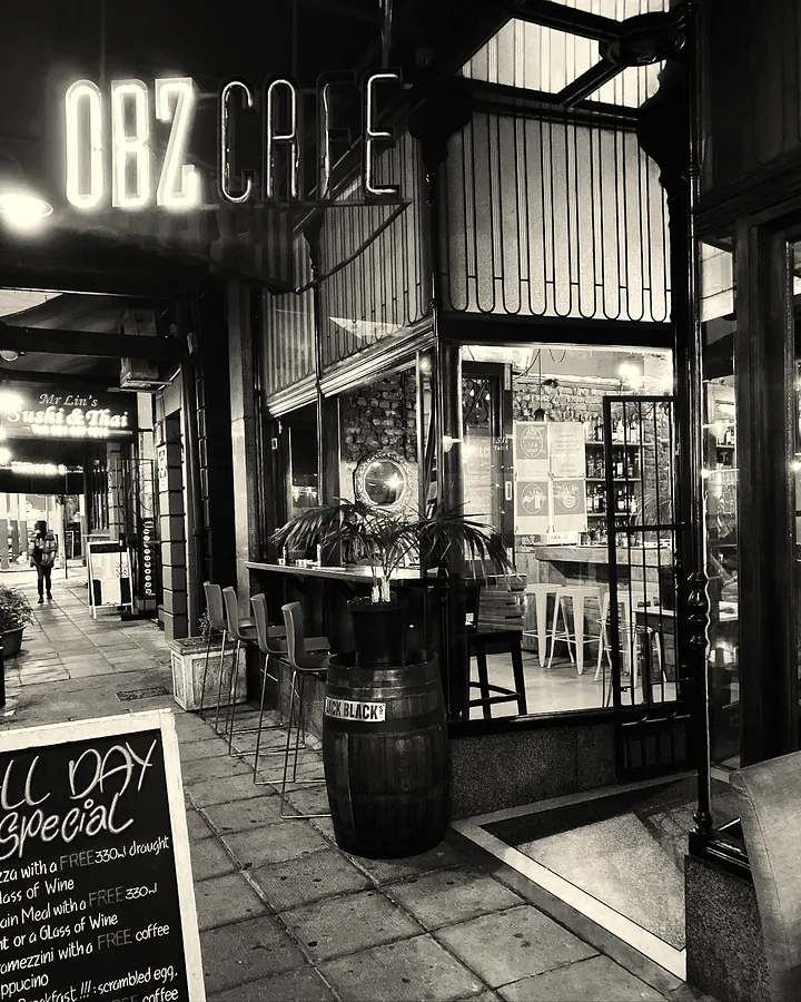 The shopfront at night